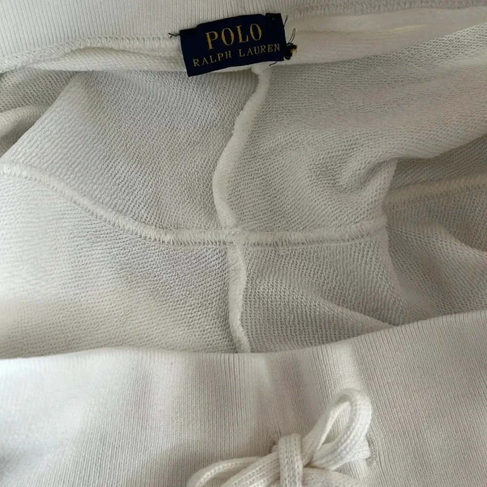 Polo Ralph Lauren White Joggers Preppy Beaded Size L - Picture 11 of 13